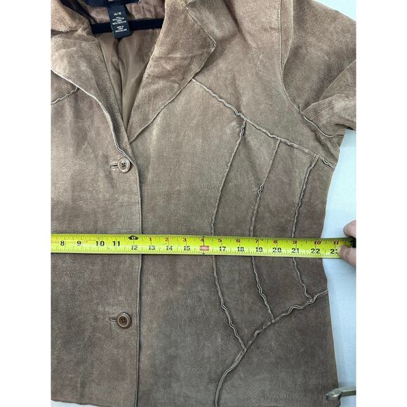 Venezia Woman sz 14/16 Suede Leather Button Down Jacket BOHO Traditional Western - Picture 8 of 9